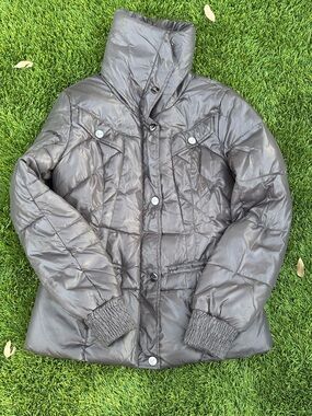 Guess Kids Quilted Puffer Jacket in Brown - Waterproof Lightweight Coat